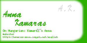 anna kamaras business card